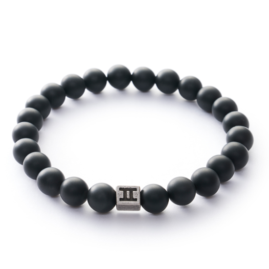 Image sur GEMINI - Bracelet homme Pierre Naturelle Noir Mat