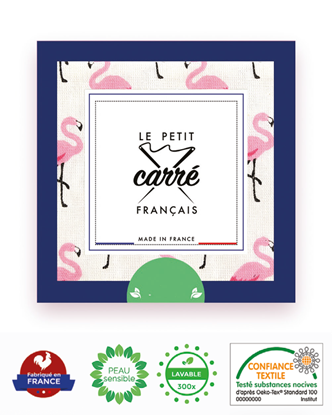 Image de EXCLU INTERNET ! LE PETIT CARRE FRANCAIS - Coffret de 6 lingettes nettoyantes flamants roses