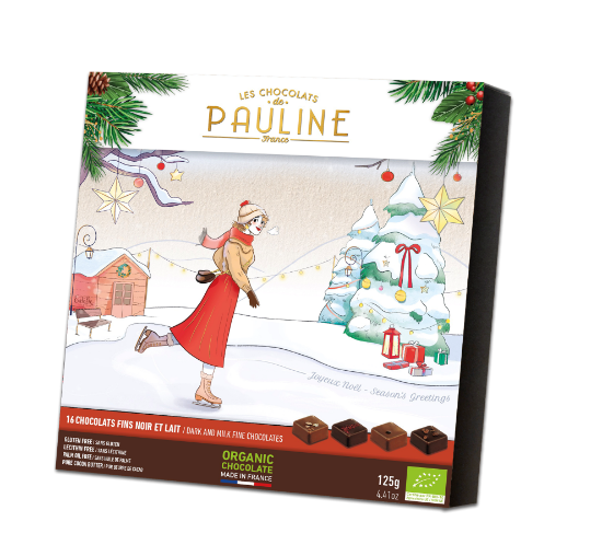 Image sur LES CHOCOLATS DE PAULINE - Coffret Noel 16 chocolats